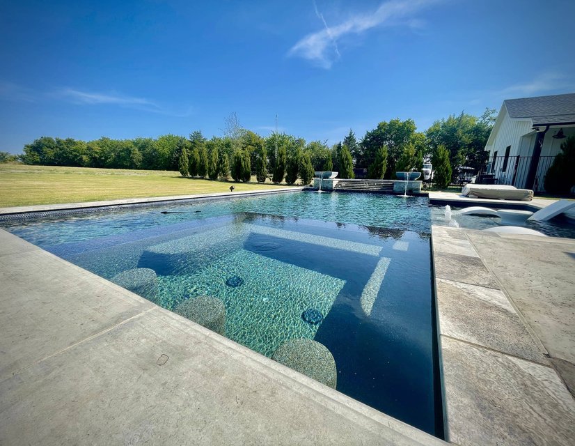 Luxury residential pool with deck