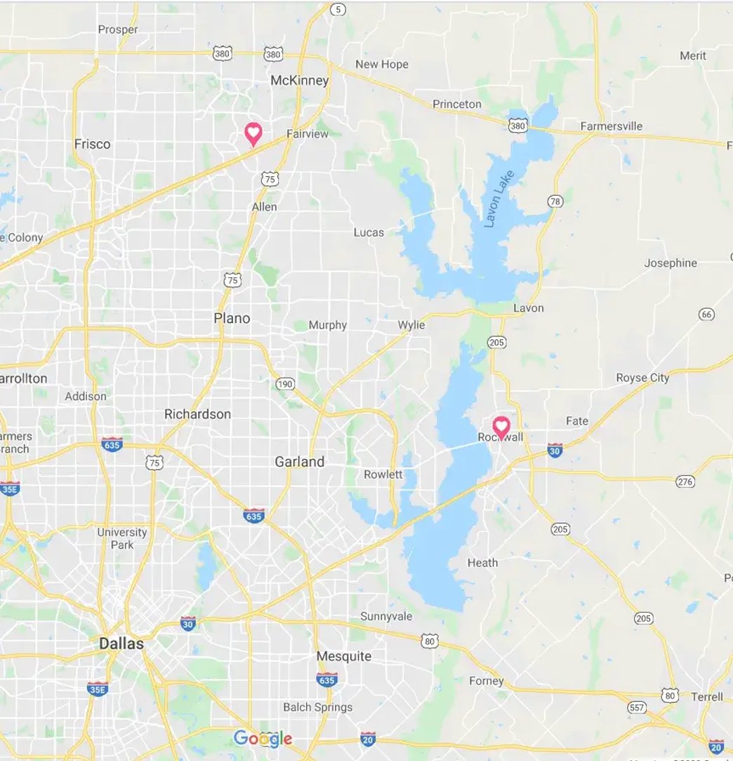 Service area map for pool projects